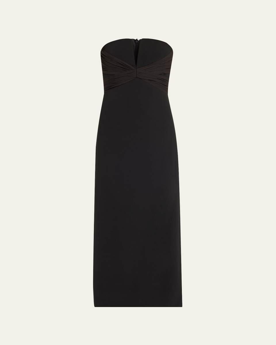 Marguerite Strapless Plunge Midi Dress